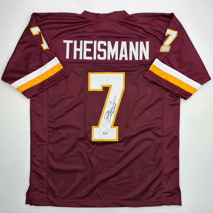 Signed JOE THEISMANN 83 MVP Washington Burgundy Jersey JSA COA Auto