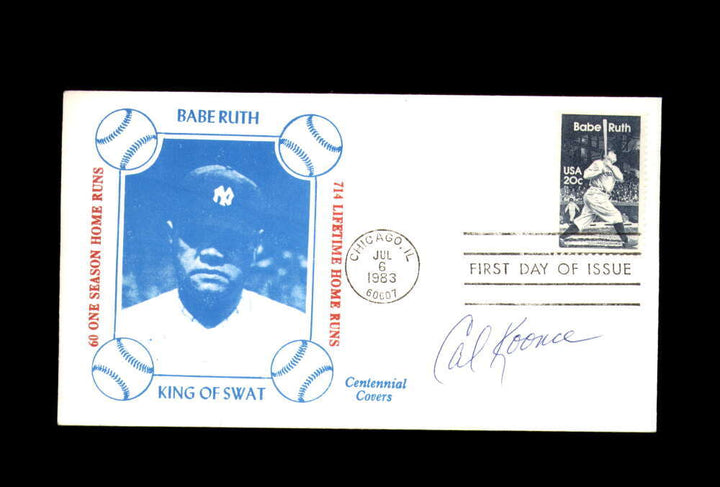 Cal Koonce PSA DNA Signed FDC 1983 First Day Cover Cache Babe Ruth Autograph