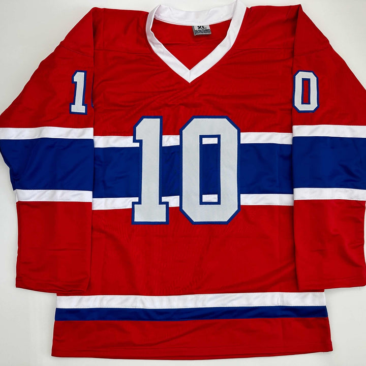 Facsimile Autographed Guy LaFleur Montreal Red Reprint Jersey Size Men's XL