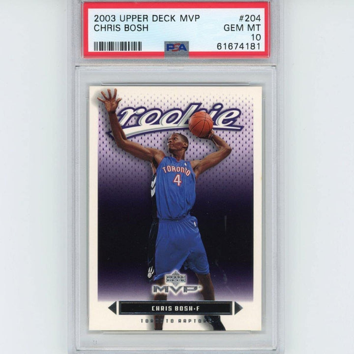 Graded 2003-04 Upper Deck UD MVP Chris Bosh #204 Rookie Basketball Card PSA 10