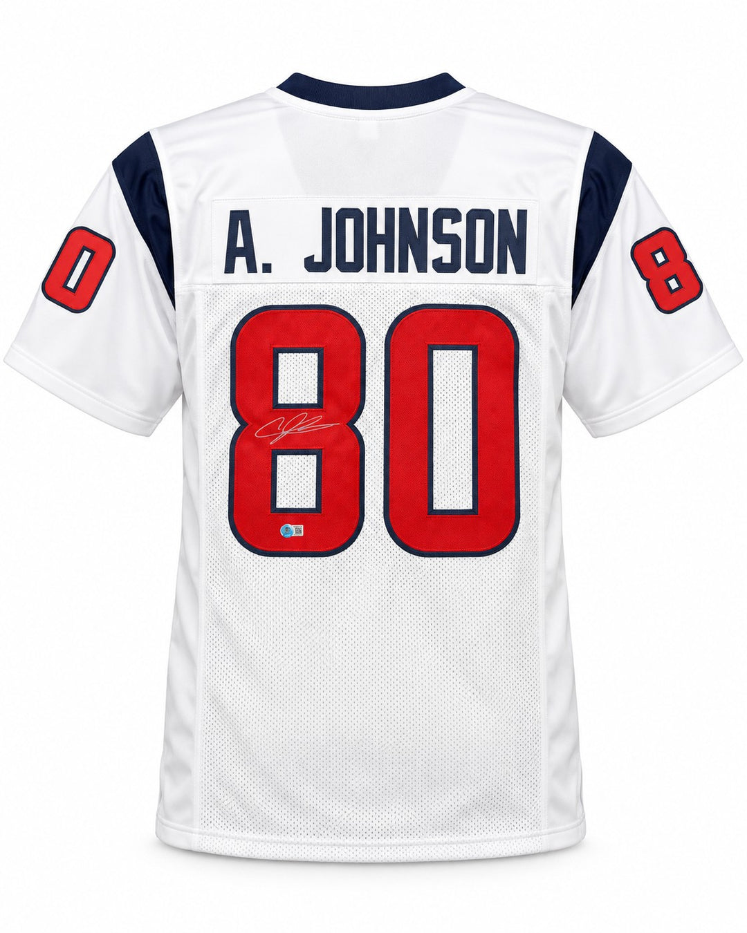 Andre Johnson Signed Houston Texans White Jersey Beckett BAS Witness