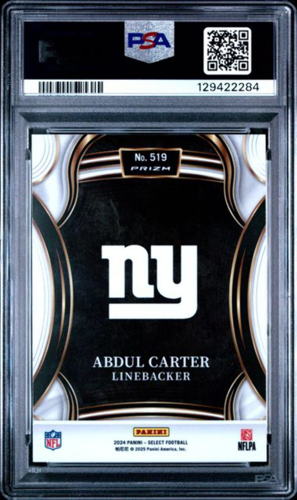 Graded 2024 Panini Select XRC Abdul Carter #519 Rookie RC Football Card PSA 10