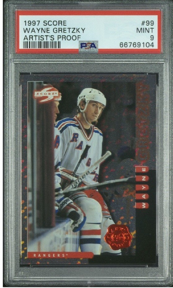 1997 Pinnacle Score Wayne Gretzky Red Artist Proof #99 Rangers Psa 9 Mint Pop 4