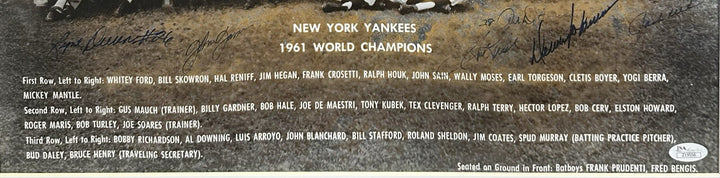 Yankees 1961 WS Team Signed 16x20 Framed Photo 34 Auto Maris Mantle JSA LOA HOF