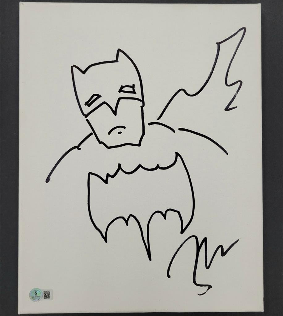 Zack Snyder signed sketched Batman 11x14 Canvas autograph ~ Beckett BAS