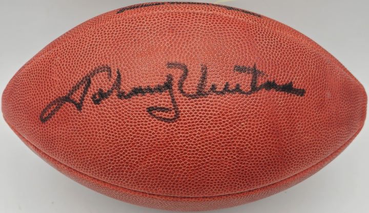 Johnny Unitas Signed Official NFL Leather Football Colts Beckett #A75841