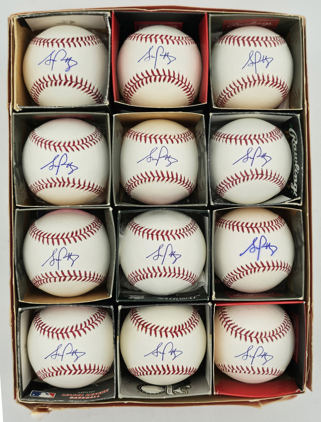 Stephen Piscotty Signed MLB Baseball 12 Count Lot St. Louis Cardinals Oakland