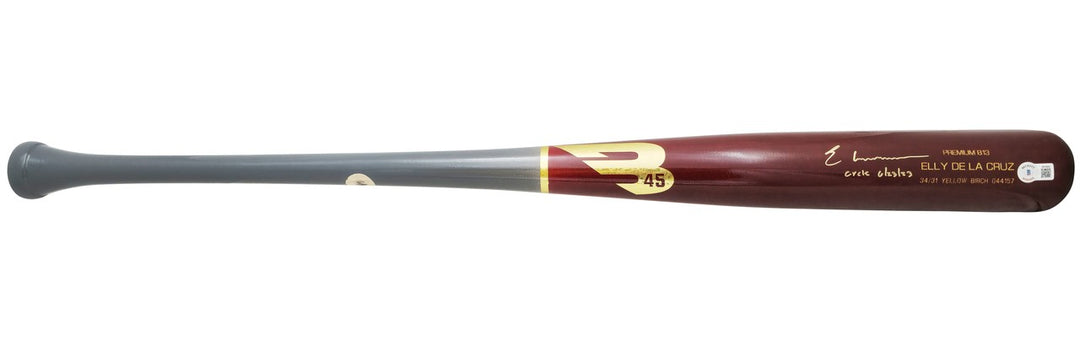 Elly De La Cruz Auto Reds B45 Player Model Baseball Bat Cycle 6/23/23 Beckett