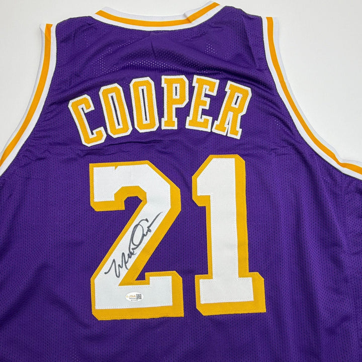 Autographed/Signed Michael Cooper Los Angeles Purple Jersey JSA COA