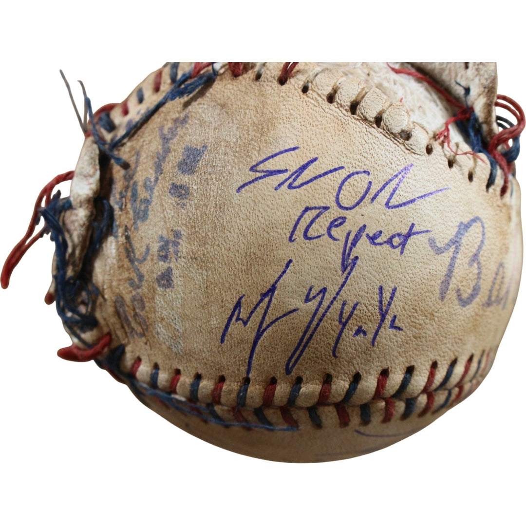 Cast Sandlot Autographed Ripped Custom Baseball Renna +7 Character Beckett 57168
