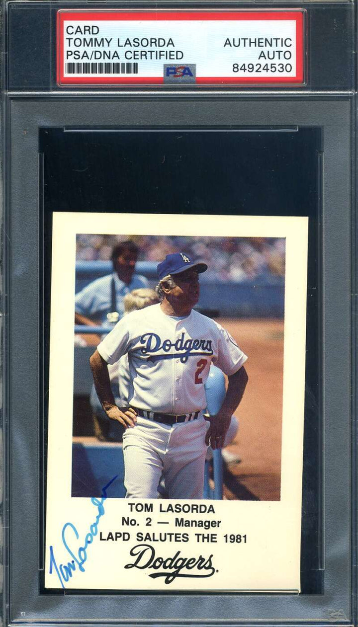 Tommy Lasorda PSA DNA Coa Signed 1981 Los Angeles Police Autograph