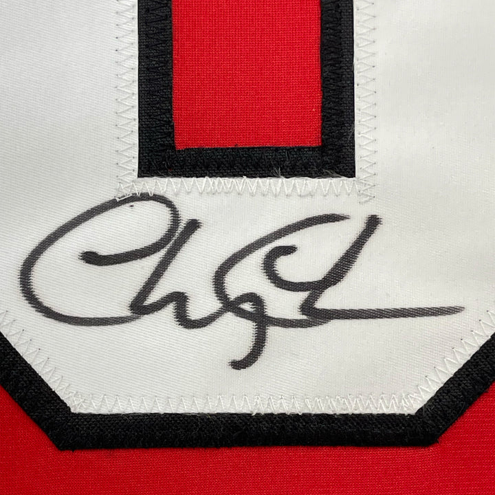 Framed Autographed Chevy Chase Griswold 33x42 Christmas Vacation Jersey BAS COA