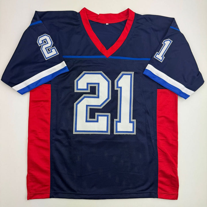 Autographed/Signed Willis Mcgahee Buffalo Blue Football Jersey JSA COA