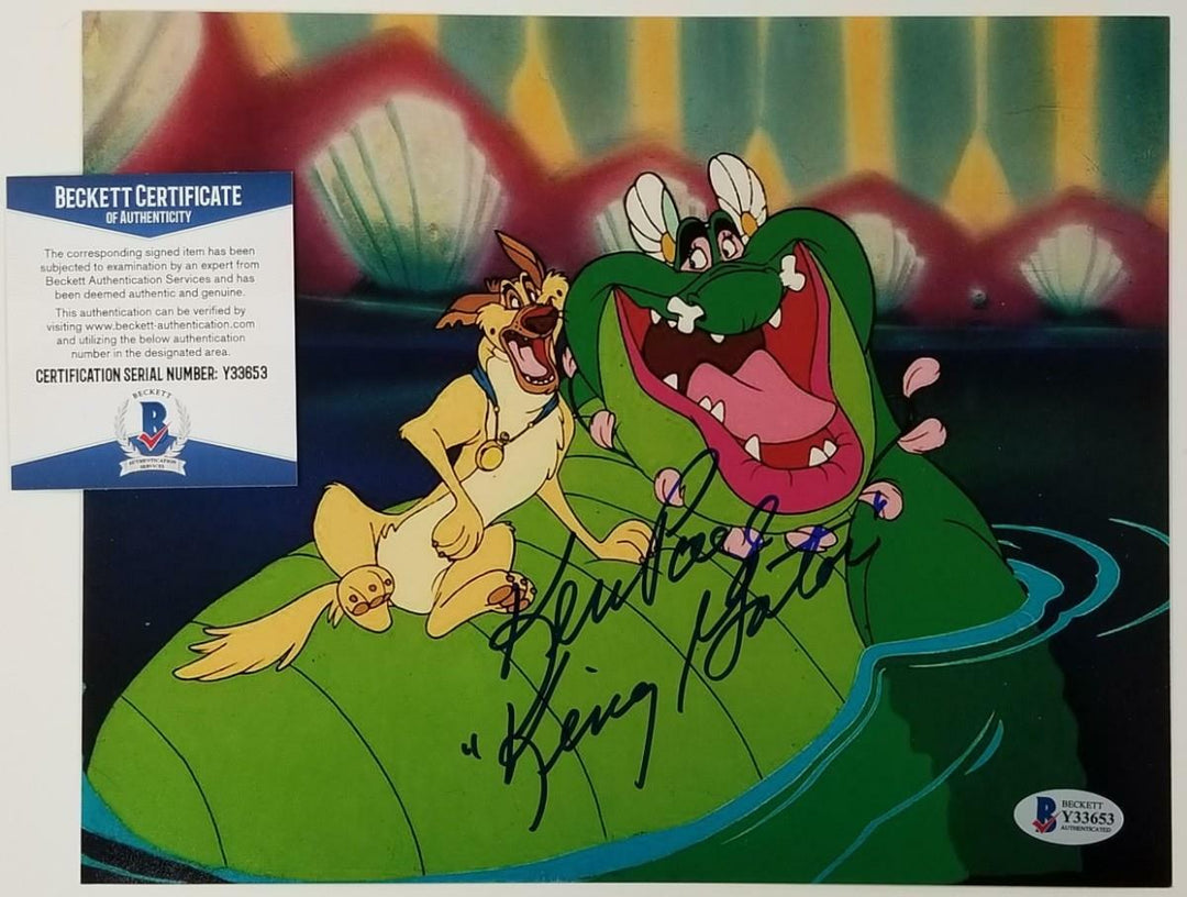 Ken Page signed All Dogs go to Heaven 8x10 Photo #2 King Gator Voice ~ BAS COA