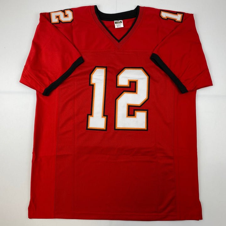 Facsimile Autographed Tom Brady Tampa Bay Red Reprint Jersey Size Men's XL