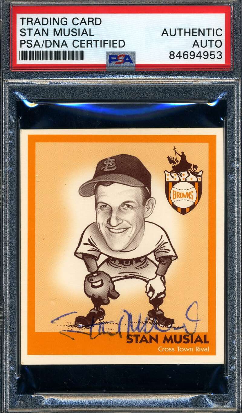Stan Musial PSA DNA Signed 1998 St. Louis Browns Heads Up Autograph