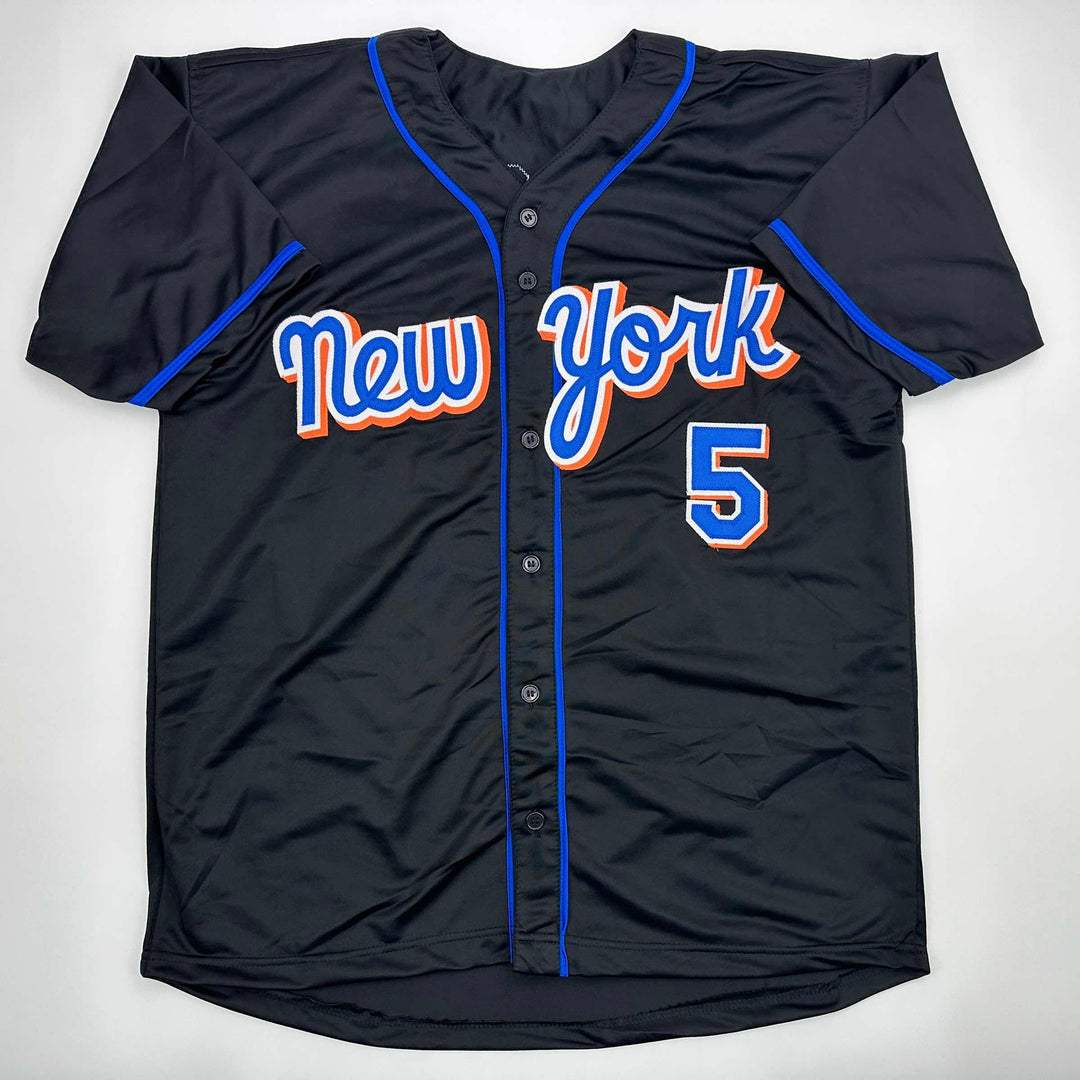 Facsimile Autographed David Wright New York Black Reprint Jersey Size Men's XL