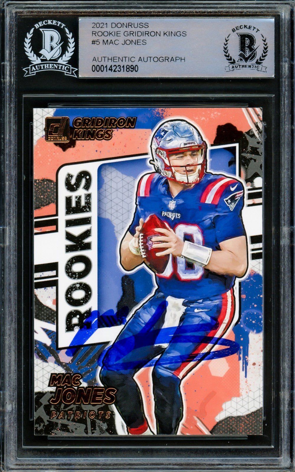 Mac Jones Signed 2021 Donruss Gridiron Kings RC RGK-MJO Patriots Beckett
