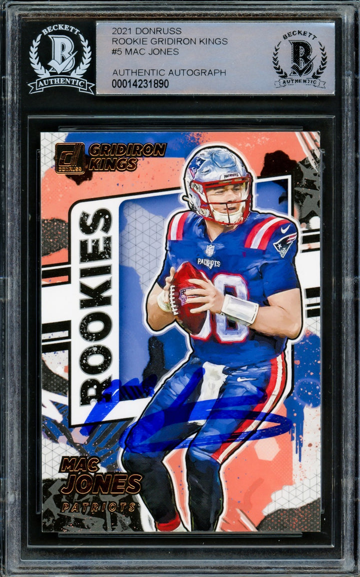 Mac Jones Signed 2021 Donruss Gridiron Kings RC RGK-MJO Patriots Beckett