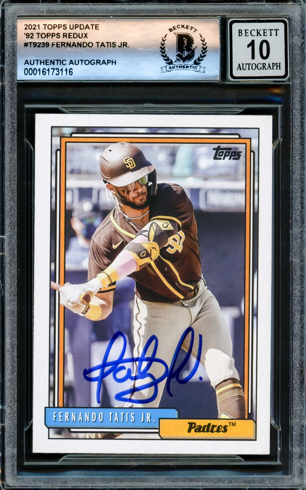 Fernando Tatis Jr. Signed 2021 Topps 1992 Throwback Card #T92-39 San Diego