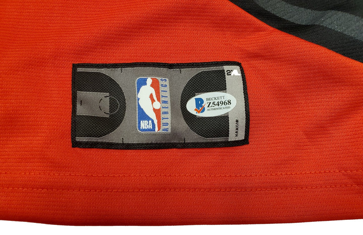 Trail Blazers Damian Lillard Signed Red Fanatics Jersey Size XXL Beckett
