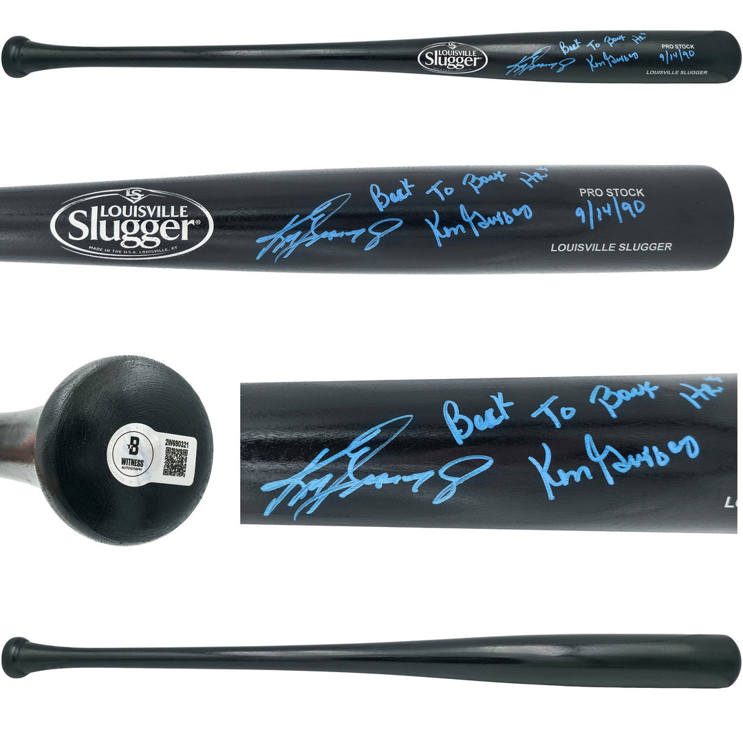Ken Griffey Jr. & Sr Auto Black L Slugger Pro Stock Bat Mariners Back To Back HR