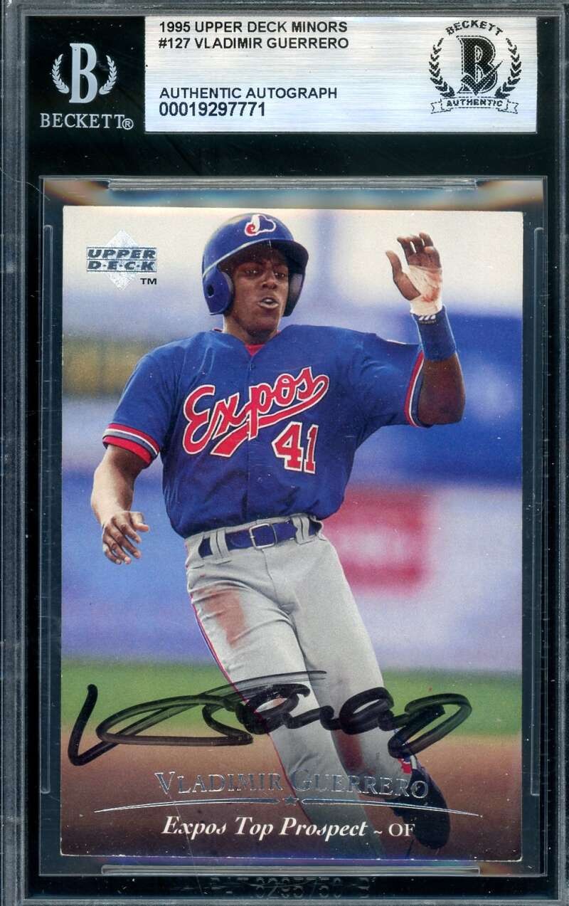 Vladimir Guerrero Beckett BAS Signed 1995 Upper Deck Minors Rookie Autograph