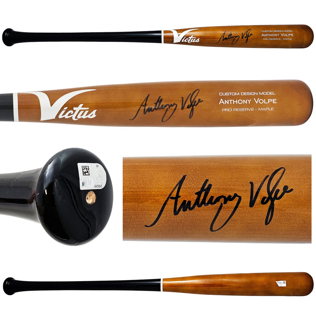 Anthony Volpe Signed Brown Victus Player Model Bat Yankees Fanatics Holo