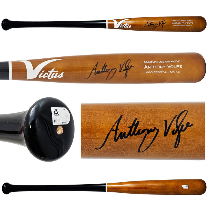 Anthony Volpe Signed Brown Victus Player Model Bat Yankees Fanatics Holo