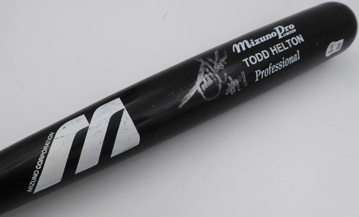Todd Helton Signed Game Model Mizuno Bat Colorado Rockies Beckett #BM02118