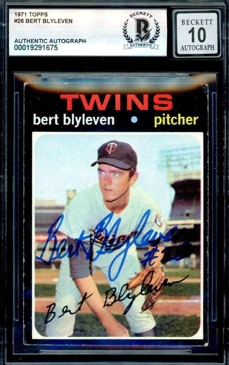 Bert Blyleven Gem Mint 10 Beckett BAS Signed 1971 Topps Rookie Autograph