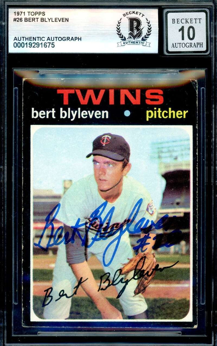 Bert Blyleven Gem Mint 10 Beckett BAS Signed 1971 Topps Rookie Autograph