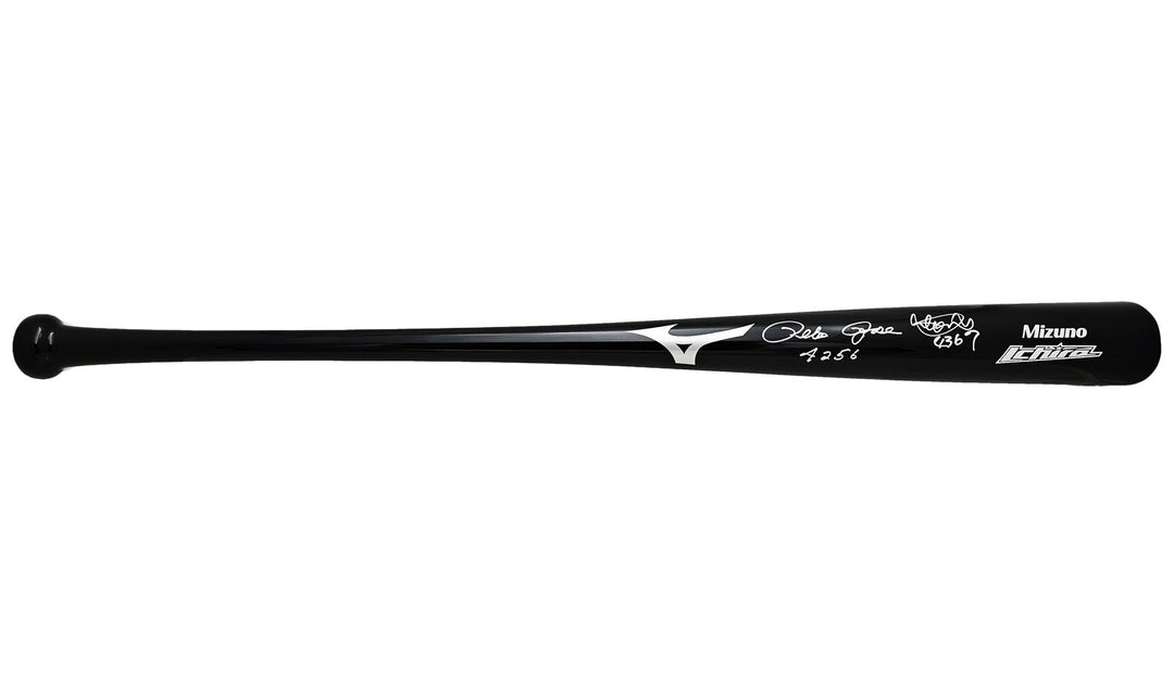 Ichiro Suzuki Pete Rose Auto Black Mizuno Player Model Bat Mariners Hits PR Holo