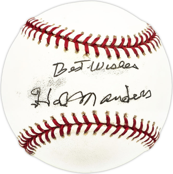 Hal Manders Signed MLB Baseball Tigers, Cubs "Best Wishes" Beckett #BM17819