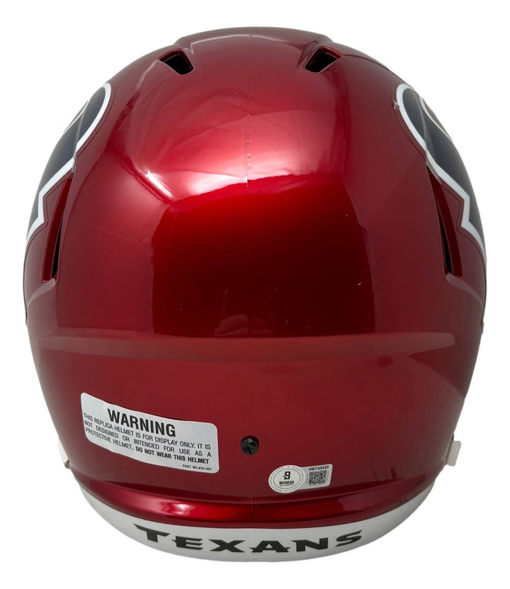 David Montgomery Signed Houston Texans Full Size Red Replica Speed Helmet BAS
