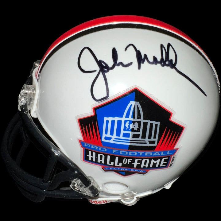 JOHN MADDEN SIGNED OAKLAND RAIDERS HALL OF FAME HOF MINI FOOTBALL HELMET JSA