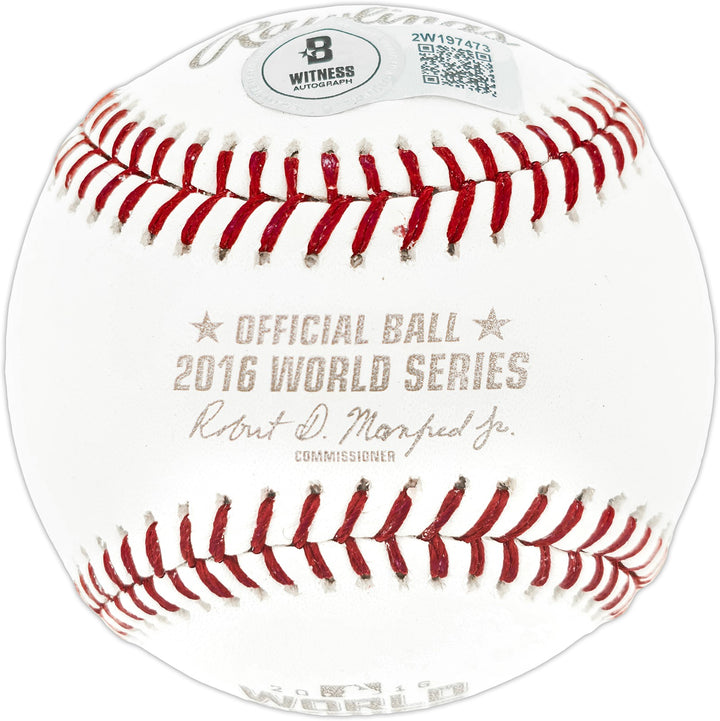Sammy Sosa Signed 2016 WS Logo MLB Baseball Chicago Cubs Beckett Witness