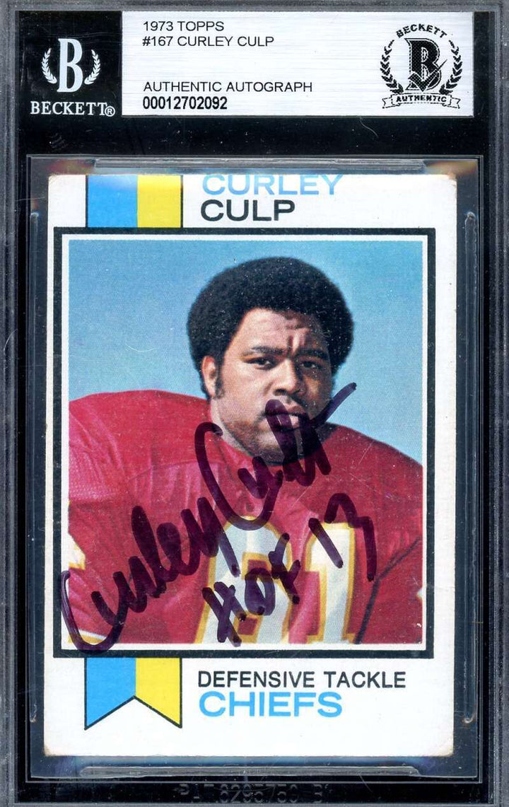 Curley Culp Beckett BAS Signed 1973 Topps Rookie Autograph