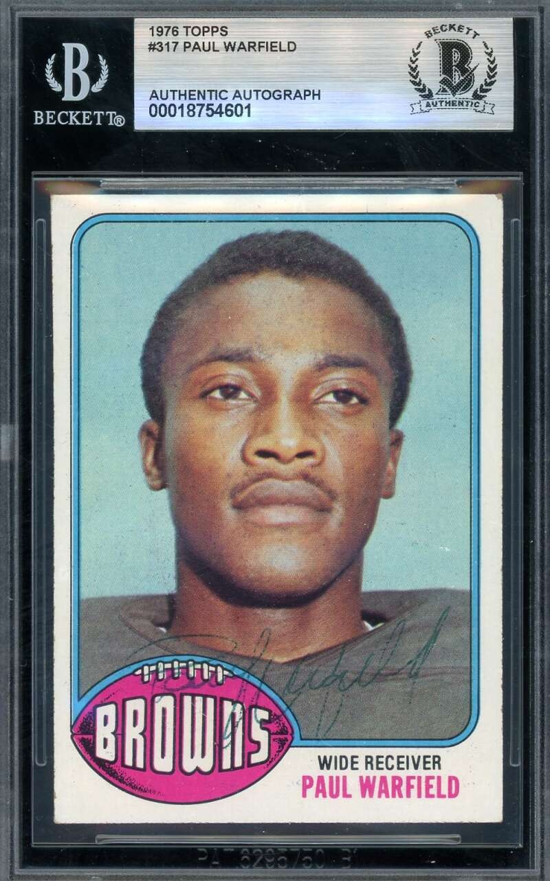 Paul Warfield Beckett BAS Vintage Signed 1976 Topps Autograph Browns