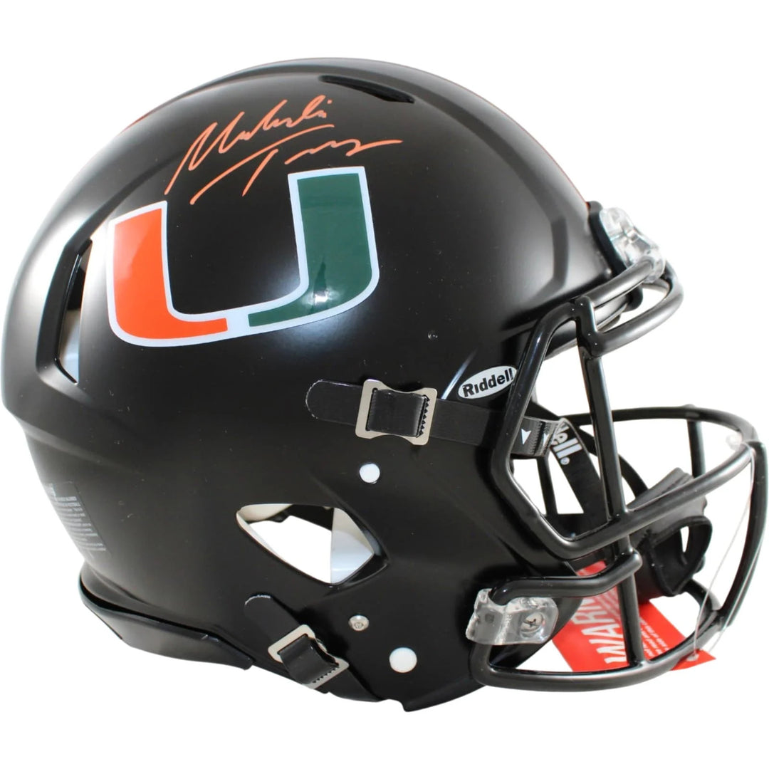 Toney Malachi Signed Miami Hurricanes Helmet Pro Alt Knights James Spence 58897