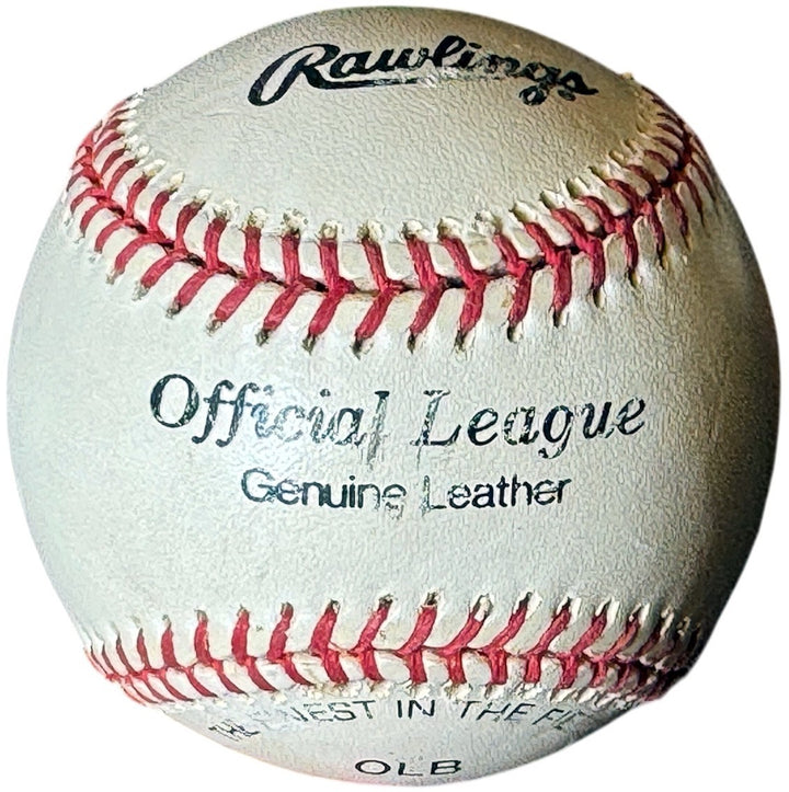 Jim "Catfish" Hunter signed Rawlings Official League Baseball imperfect- COA/HOF
