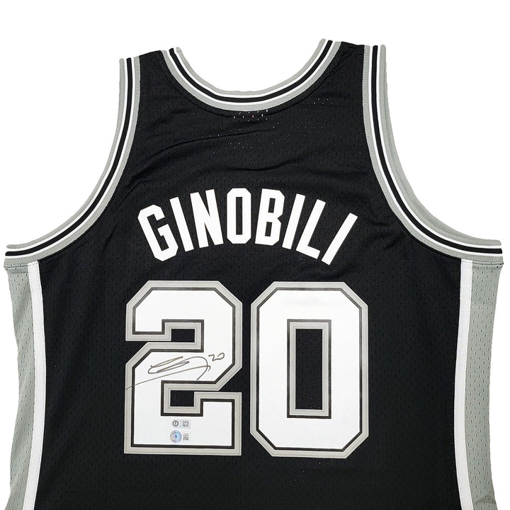 Spurs Manu Ginobili Auto Black Authentic Mitchell Ness Swingman Jersey Sz XL BAS