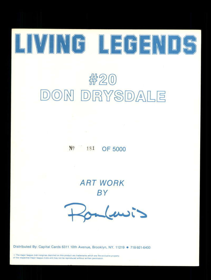 Don Drysdale PSA DNA Signed  8x10 Photo Autograph Dodgers