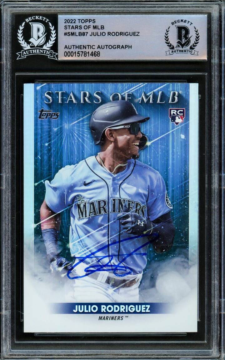 Julio Rodriguez Signed 2022 Topps Stars of MLB RC SMLB-87 Mariners Beckett