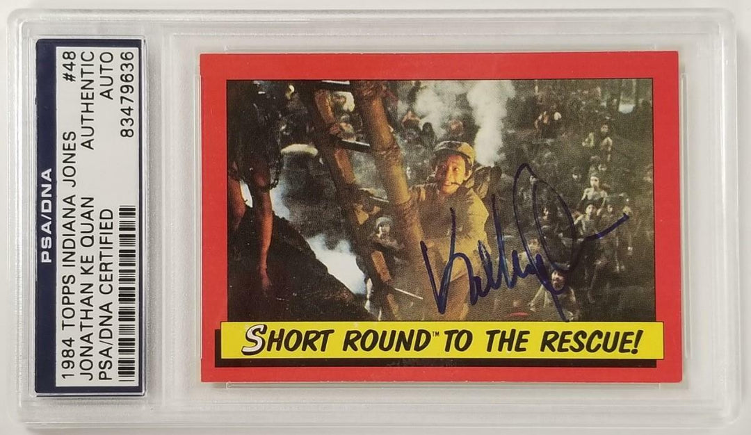 Jonathan Ke Quan signed 1984 Topps Indiana Jones #48 Rescue! Card ~ PSA/DNA