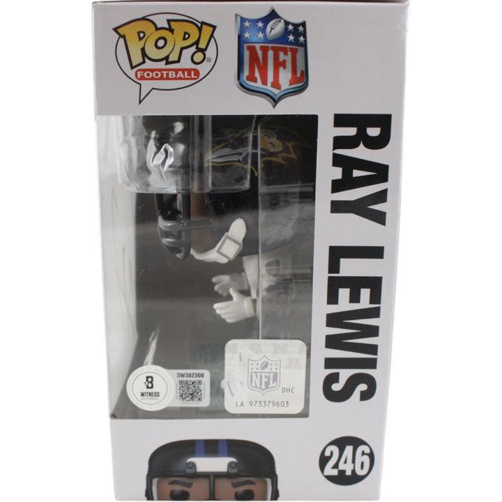 Ray Lewis Autographed Baltimore Ravens Funko Pop! #246 Beckett Witness 51781