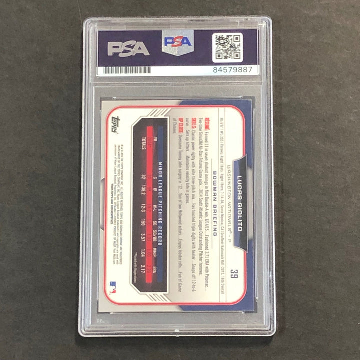 2015 Bowman Chrome #39 Lucas Giolito Signed Card PSA Slabbed Auto Nationals