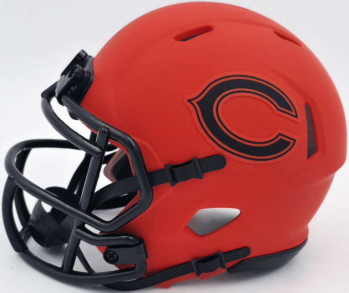 Dan Hampton Signed Chicago Bears Rave Orange Mini Helmet "HOF 2002" Beckett Wit