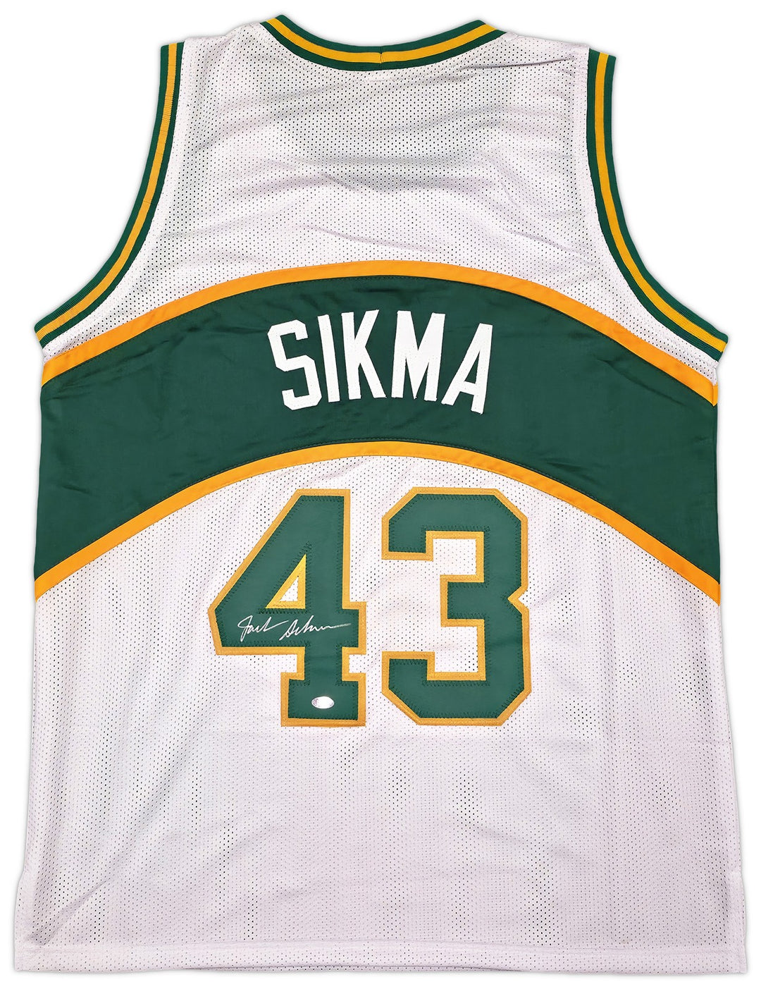Seattle Supersonics Jack Sikma Autographed Signed White Jersey MCS Holo