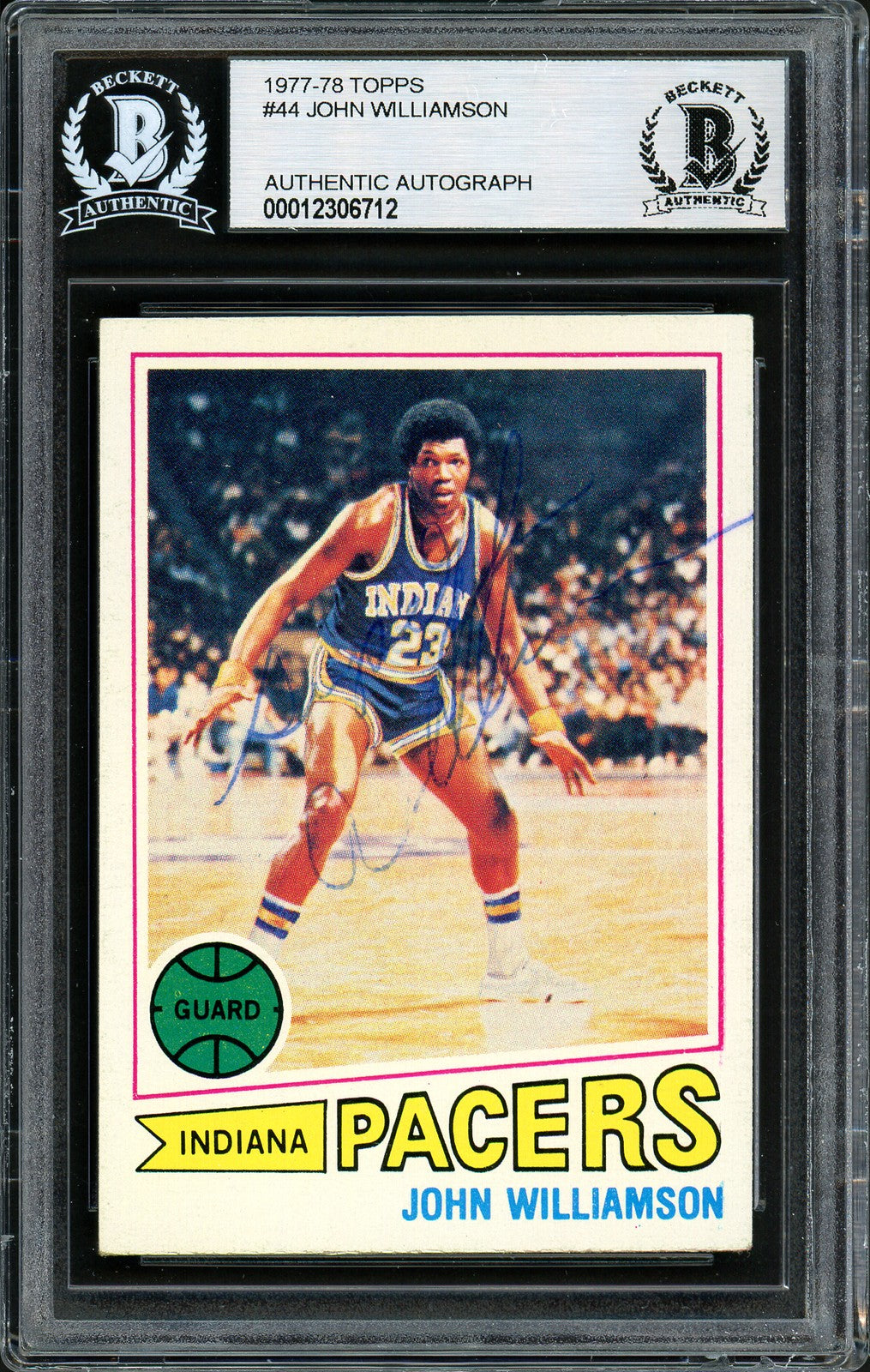 John Williamson Signed 1977-78 Topps Card #44 Indiana Pacers Beckett #12306712